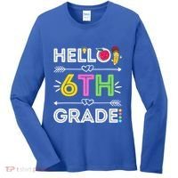 Hello 6Th Grade Sixth Teacher Student Back To School Gift Women's Long Sleeve Shirt thumb 0