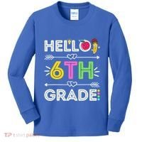 Hello 6Th Grade Sixth Teacher Student Back To School Gift Kids Long Sleeve Shirt thumb 0
