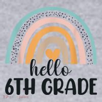 Hello 6Th Grade Rainbow Back To School Teachers Gift Women's Sweatshirt thumb 2