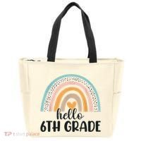 Hello 6Th Grade Rainbow Back To School Teachers Gift Tote Bag thumb 0