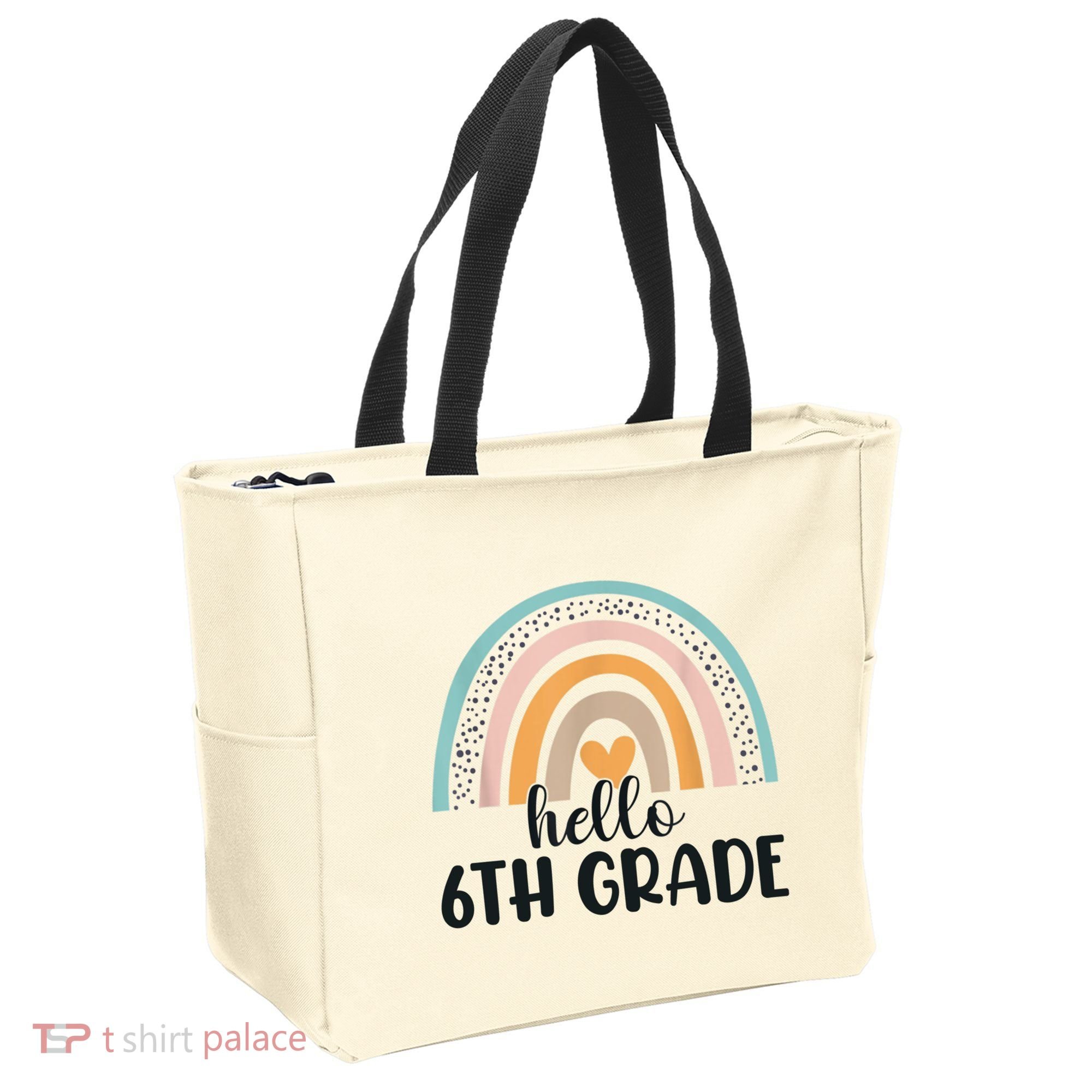 Hello 6Th Grade Rainbow Back To School Teachers Gift Tote Bag