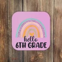 Hello 6Th Grade Rainbow Back To School Teachers Gift Coaster thumb 0
