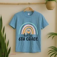 Hello 6Th Grade Rainbow Back To School Teachers Gift T-Shirt thumb 2