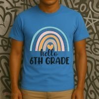 Hello 6Th Grade Rainbow Back To School Teachers Gift T-Shirt thumb 3