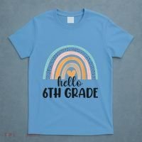 Hello 6Th Grade Rainbow Back To School Teachers Gift T-Shirt thumb 4