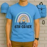 Hello 6Th Grade Rainbow Back To School Teachers Gift T-Shirt thumb 5