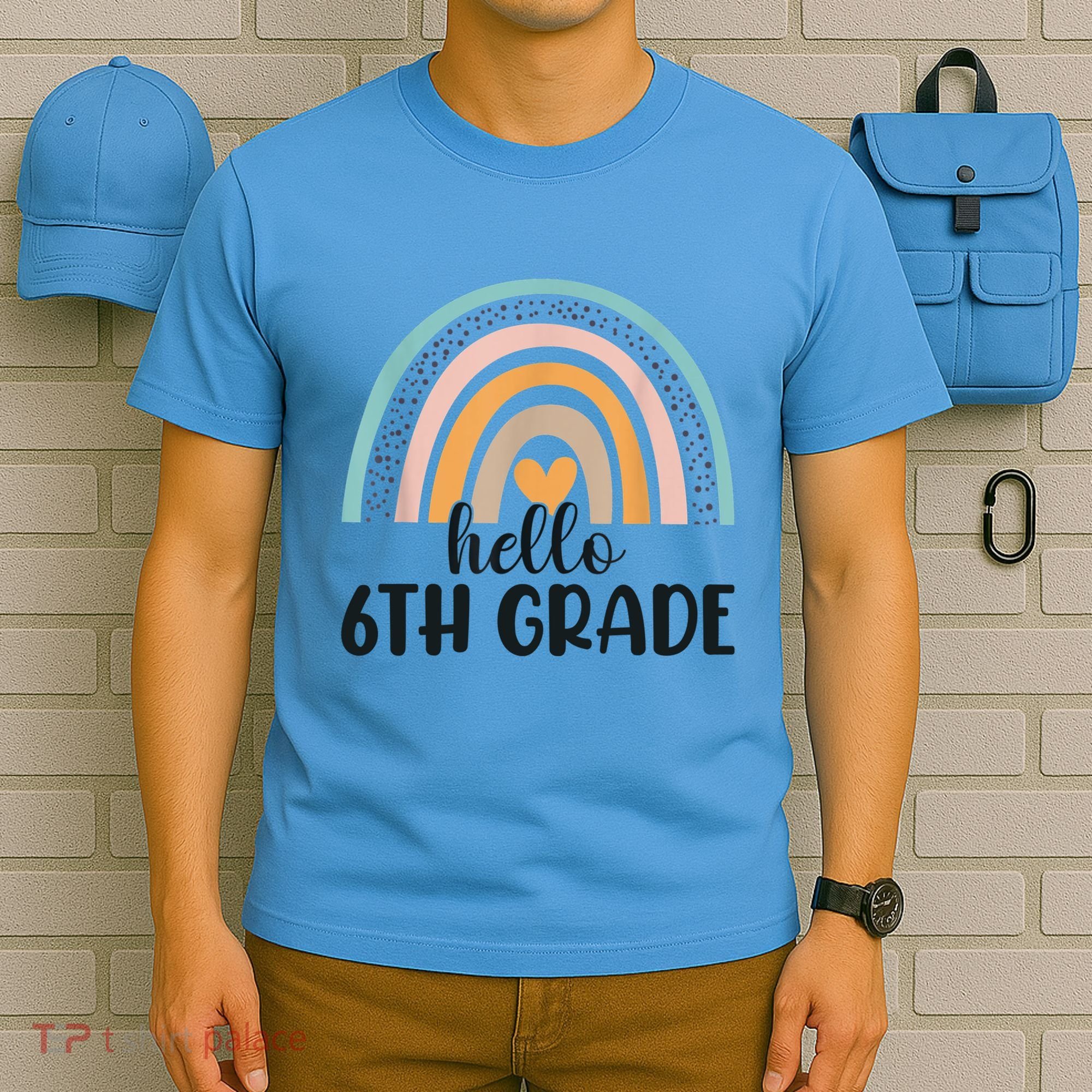 Hello 6Th Grade Rainbow Back To School Teachers Gift T-Shirt