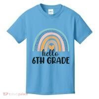 Hello 6Th Grade Rainbow Back To School Teachers Gift Kids T-Shirt thumb 0