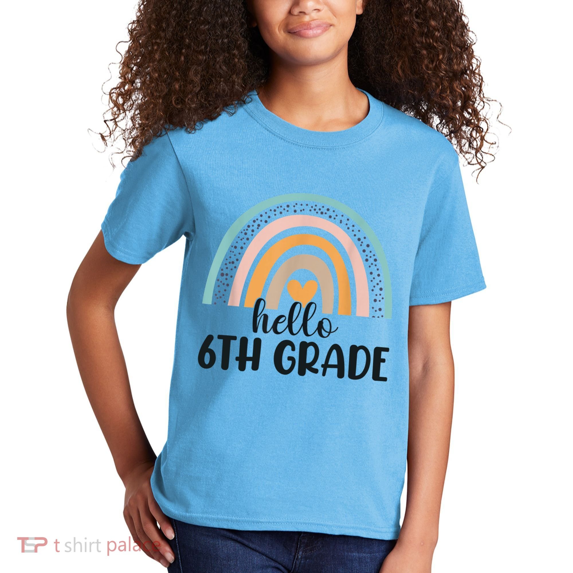Hello 6Th Grade Rainbow Back To School Teachers Gift Kids T-Shirt