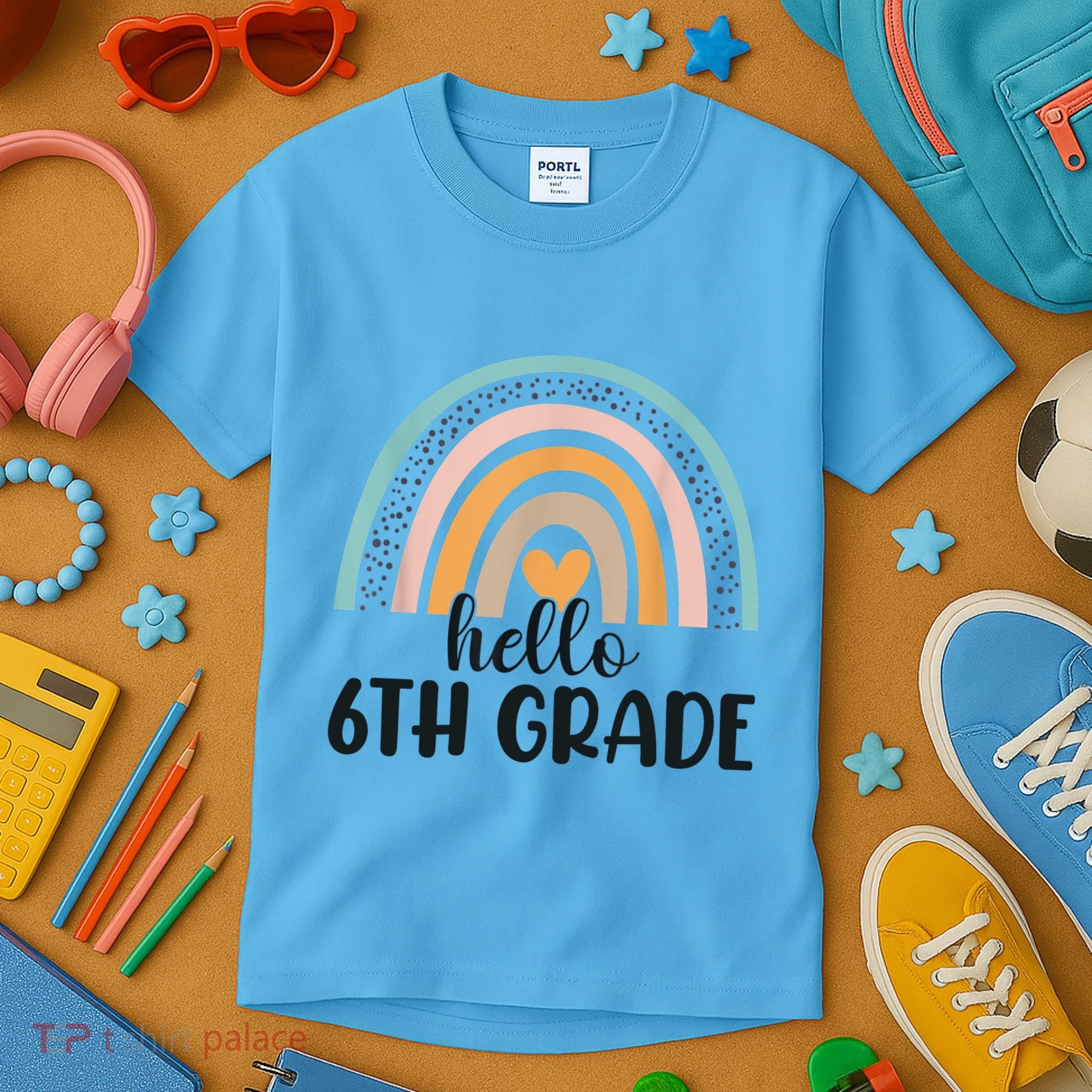 Hello 6Th Grade Rainbow Back To School Teachers Gift Kids T-Shirt