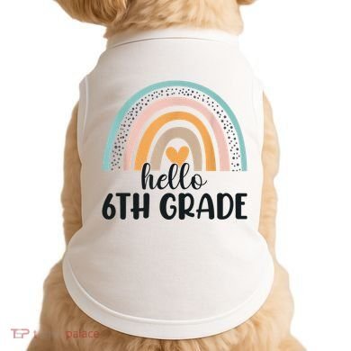 Hello 6Th Grade Rainbow Back To School Teachers Gift Doggie Tank