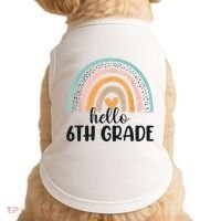 Hello 6Th Grade Rainbow Back To School Teachers Gift Doggie Tank thumb 0