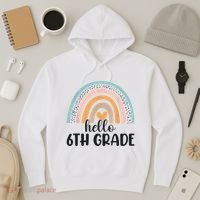 Hello 6Th Grade Rainbow Back To School Teachers Gift Hoodie thumb 3