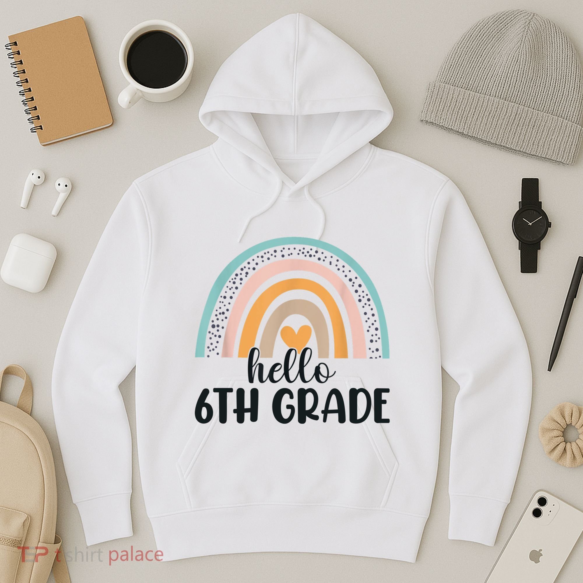 Hello 6Th Grade Rainbow Back To School Teachers Gift Hoodie