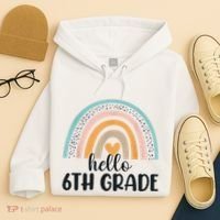 Hello 6Th Grade Rainbow Back To School Teachers Gift Hoodie thumb 4