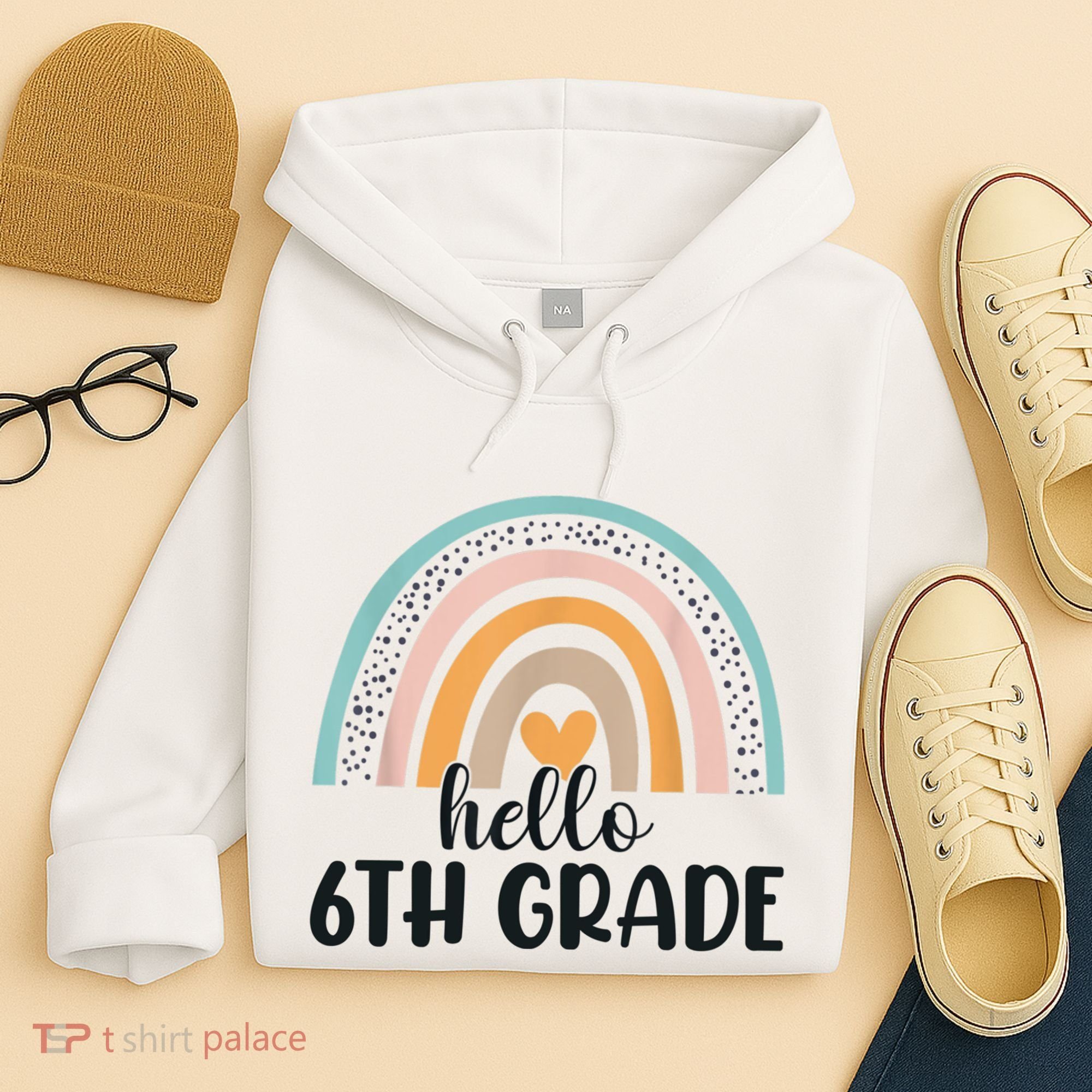 Hello 6Th Grade Rainbow Back To School Teachers Gift Hoodie