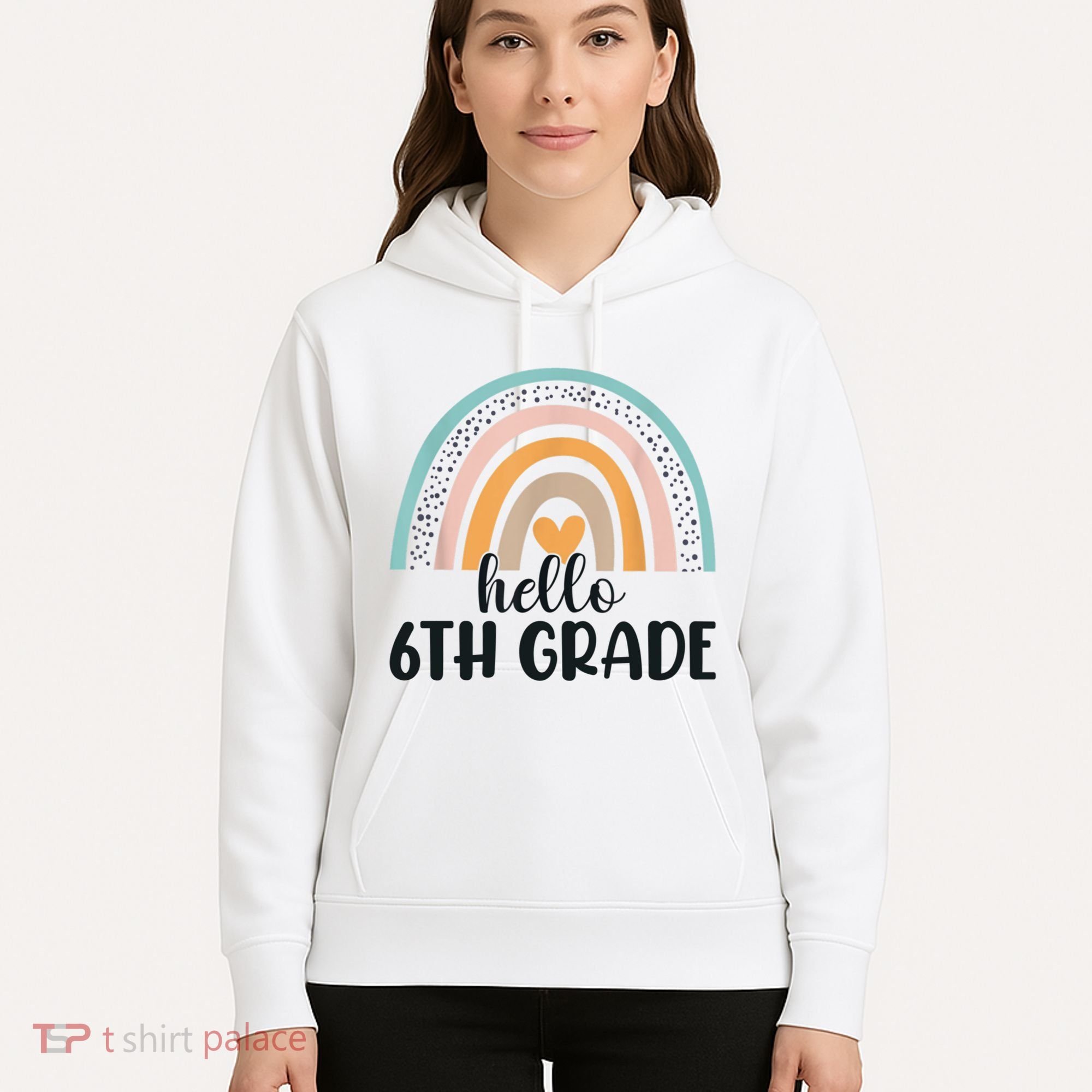 Hello 6Th Grade Rainbow Back To School Teachers Gift Hoodie