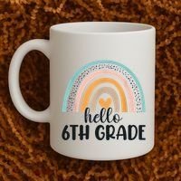 Hello 6Th Grade Rainbow Back To School Teachers Gift Coffee Mug thumb 2