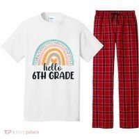 Hello 6Th Grade Rainbow Back To School Teachers Gift Pajama Set thumb 0