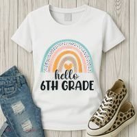 Hello 6Th Grade Rainbow Back To School Teachers Gift Women's T-Shirt thumb 3