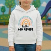 Hello 6Th Grade Rainbow Back To School Teachers Gift Kids Hoodie thumb 3