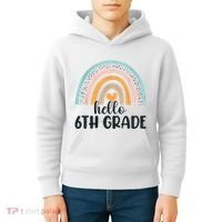 Hello 6Th Grade Rainbow Back To School Teachers Gift Kids Hoodie thumb 4