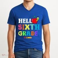 Hello 6Th Sixth Grade Cute Gift Funny 6Th Sixth Grade Back To Gift V-Neck T-Shirt thumb 2