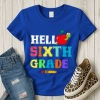 Hello 6Th Sixth Grade Cute Gift Funny 6Th Sixth Grade Back To Gift Women's T-Shirt thumb 3