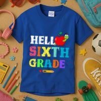 Hello 6Th Sixth Grade Cute Gift Funny 6Th Sixth Grade Back To Gift Kids T-Shirt thumb 3
