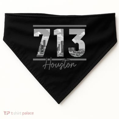 Houston 713 Area Code Skyline Texas Pride Vintage USA-Made Doggie Bandana