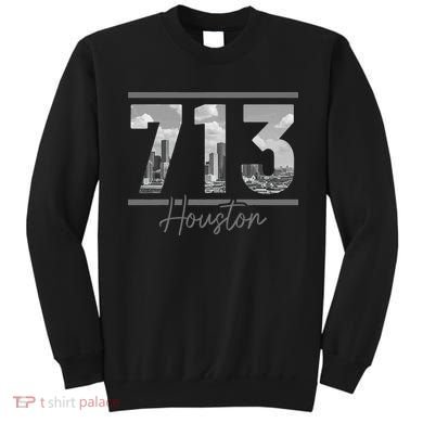 Houston 713 Area Code Skyline Texas Pride Vintage Sweatshirt
