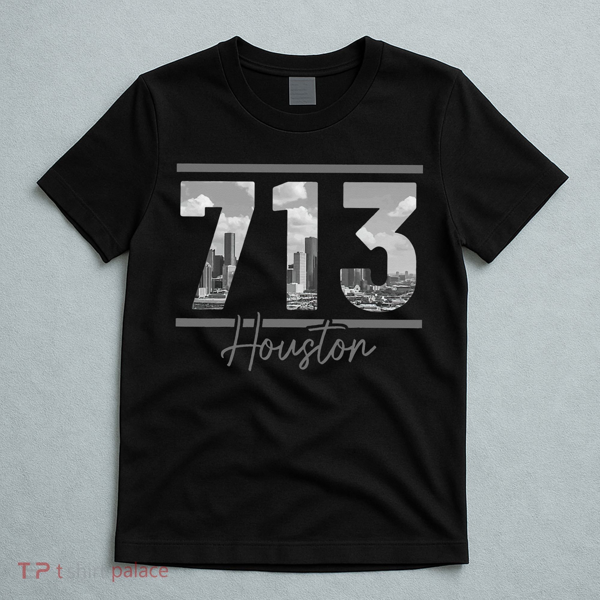 Houston 713 Area Code Skyline Texas Pride Vintage T-Shirt
