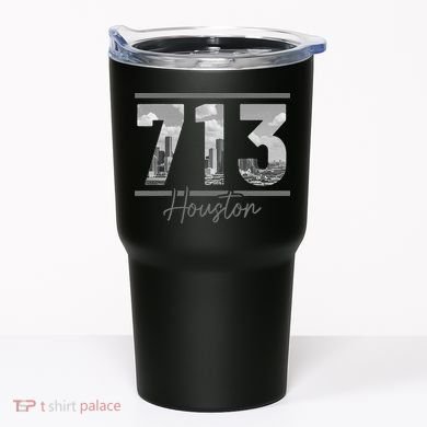 Houston 713 Area Code Skyline Texas Pride Vintage Tumbler