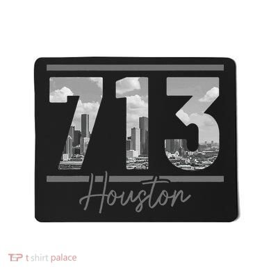 Houston 713 Area Code Skyline Texas Pride Vintage Mousepad