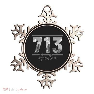 Houston 713 Area Code Skyline Texas Pride Vintage Ornament