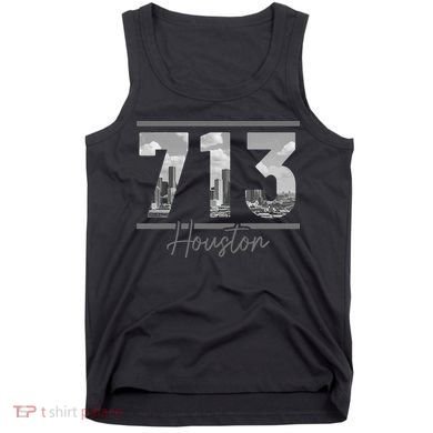 Houston 713 Area Code Skyline Texas Pride Vintage Tank Top