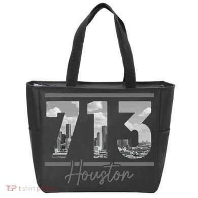 Houston 713 Area Code Skyline Texas Pride Vintage Tote Bag