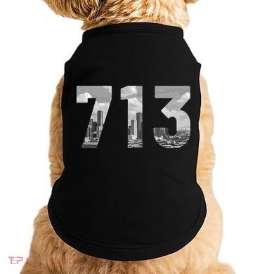 Houston 713 Area Code Skyline Texas Pride Vintage Doggie Tank