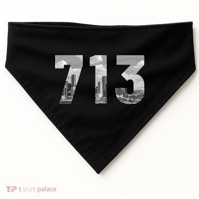 Houston 713 Area Code Skyline Texas Pride Vintage USA-Made Doggie Bandana