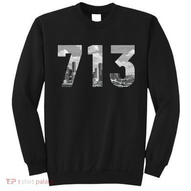 Houston 713 Area Code Skyline Texas Pride Vintage Sweatshirt