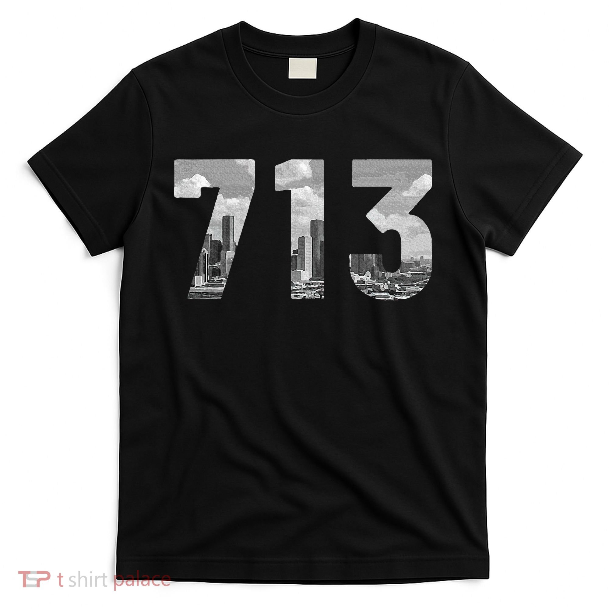 Houston 713 Area Code Skyline Texas Pride Vintage T-Shirt