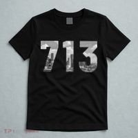Houston 713 Area Code Skyline Texas Pride Vintage T-Shirt thumb 5