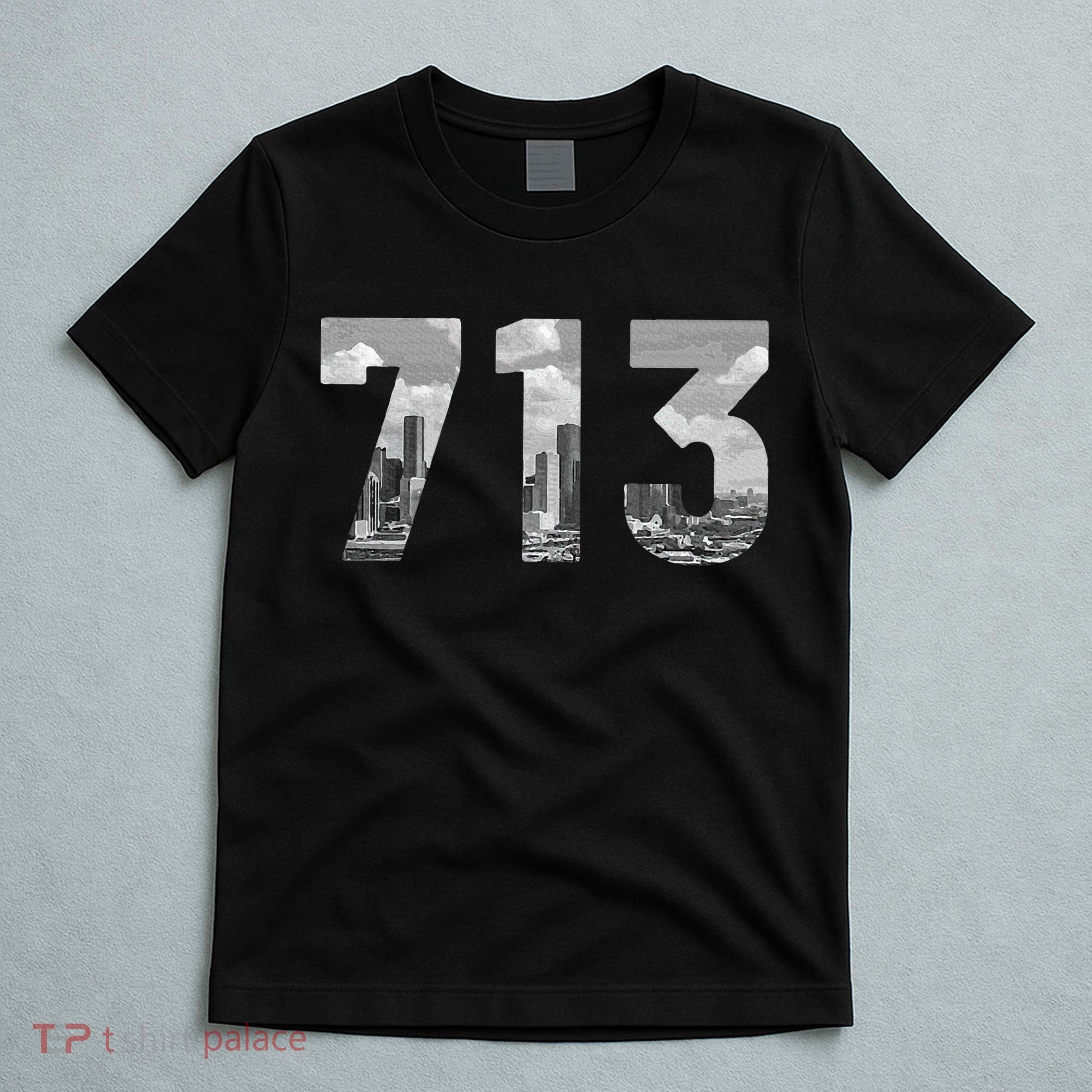 Houston 713 Area Code Skyline Texas Pride Vintage T-Shirt