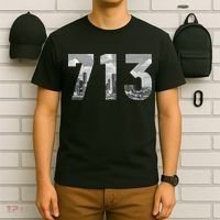 Houston 713 Area Code Skyline Texas Pride Vintage T-Shirt thumb 6