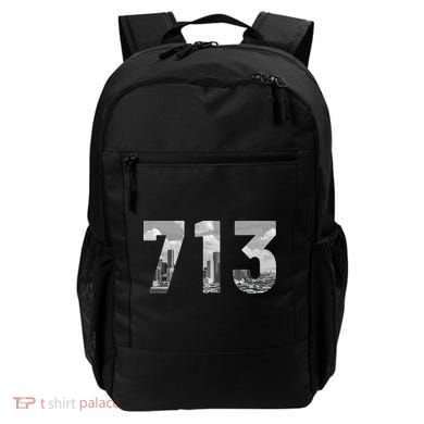 Houston 713 Area Code Skyline Texas Pride Vintage Backpack