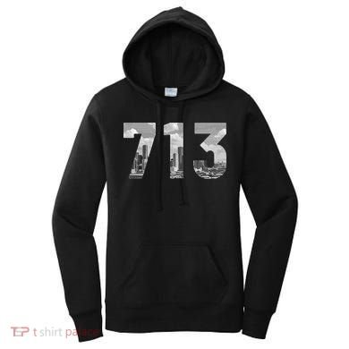 Houston 713 Area Code Skyline Texas Pride Vintage Women's Hoodie