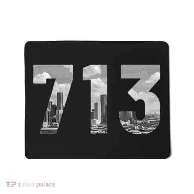 Houston 713 Area Code Skyline Texas Pride Vintage Mousepad