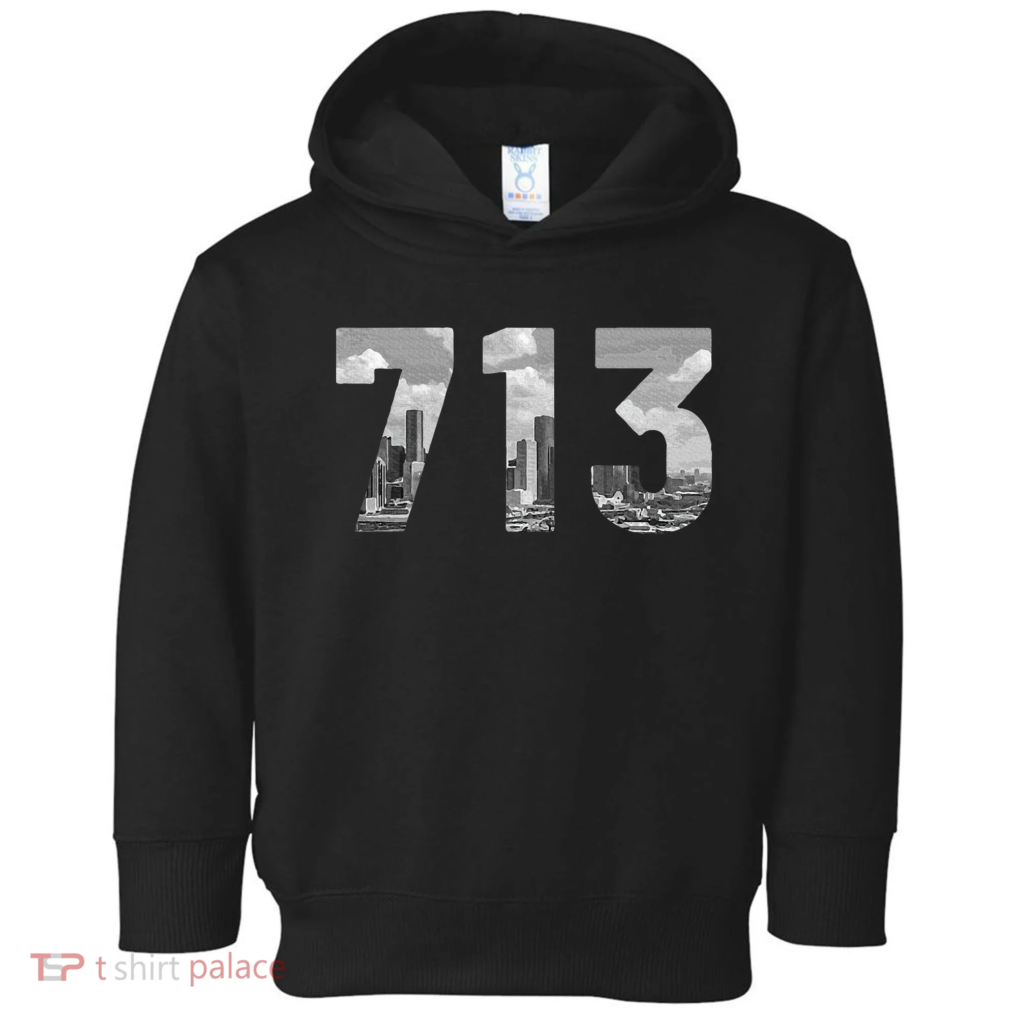 Houston 713 Area Code Skyline Texas Pride Vintage Toddler Hoodie