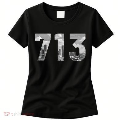 Houston 713 Area Code Skyline Texas Pride Vintage Women's T-Shirt