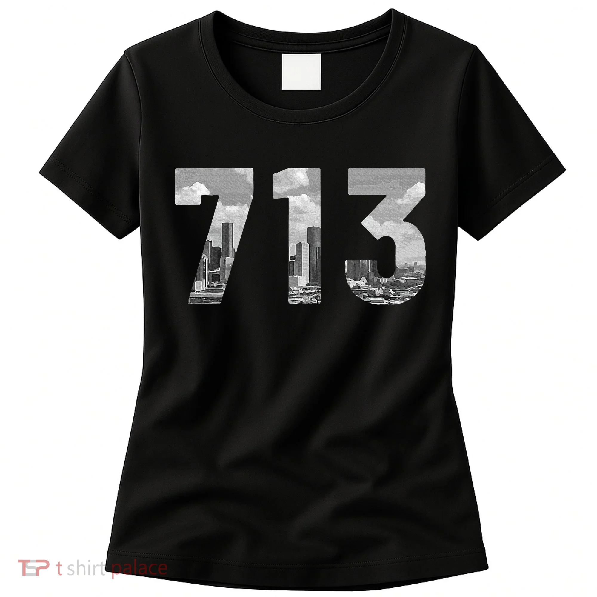 Houston 713 Area Code Skyline Texas Pride Vintage Women's T-Shirt